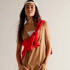 Free People 'We the Free' High Roller Tan Jumpsuit - NWOT